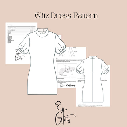 Puff Sleeve Mini Summer Dress Sewing Pattern Easy Sewing Pattern