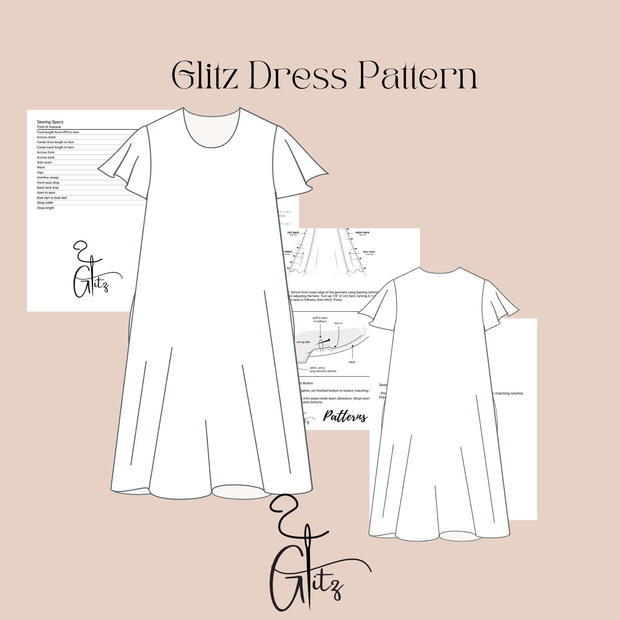 Girls Dress Sewing Pattern Girls Tent Dress Short Flare Sleeve Dress Pattern for Kids Simple Loose Dress Beginner Pattern 2-16Y