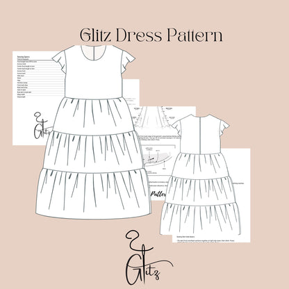 Girls Tiered Dress Sewing Pattern Kids Prom Dress Girls Bridesmaid Dress Sewing Pattern