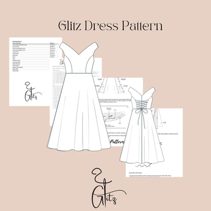 Off Shoulder Midi Bridal Dress Sewing Pattern Wedding Dress Bridal Gown Pattern Midi Evening Dress