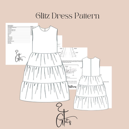 Girls Tiered Dress Sewing Pattern Girls Prom Dress Kids Evening Dress Pattern