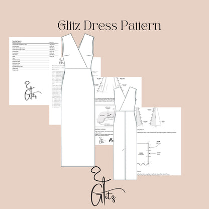Surplice Neck Summer Dress Sewing Pattern Ankle Length Straight Casual Dress Pattern