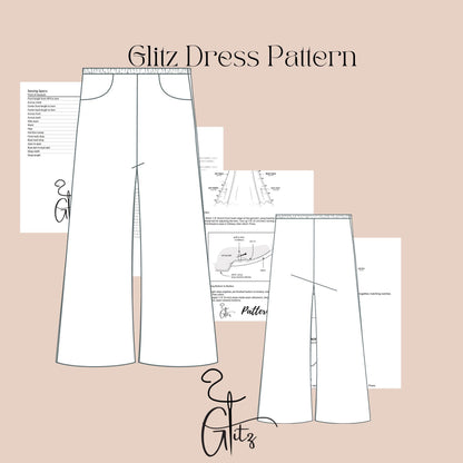 Girls Pants Sewing Pattern Girls Elastic Waist Wide Leg Pants Pattern Kids Palazzo Pant with Pockets Easy Sewing Pattern