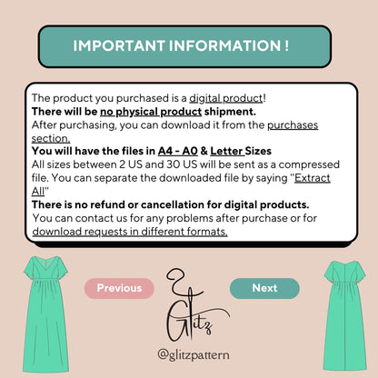 Jade Maxi Evening Coctail Dress Sewing Pattern PDF Digital Sewing Pattern