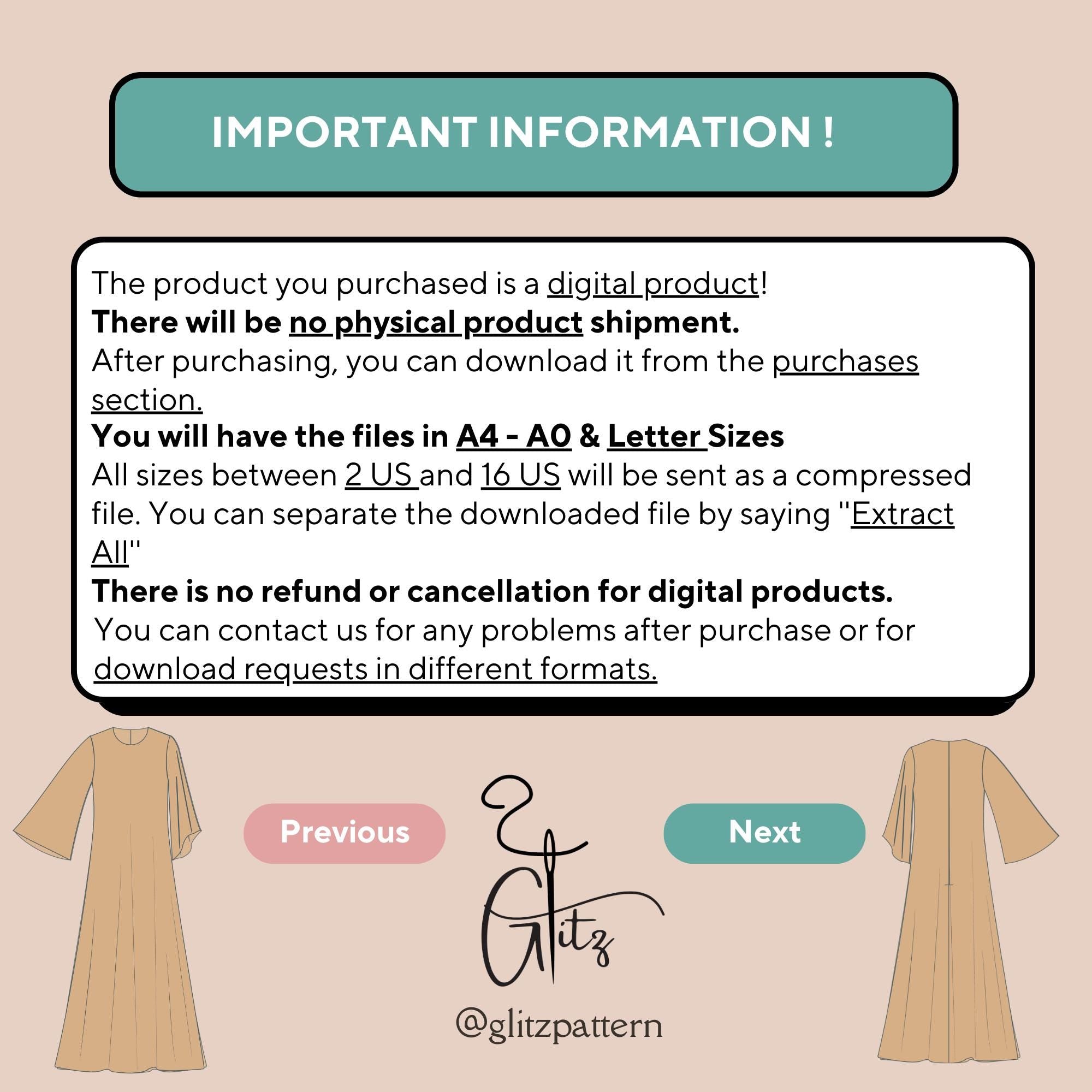 Hijab Muslim Dress Sewing Pattern Modest Dress Maxi Dress Pattern Easy Sewing Pattern