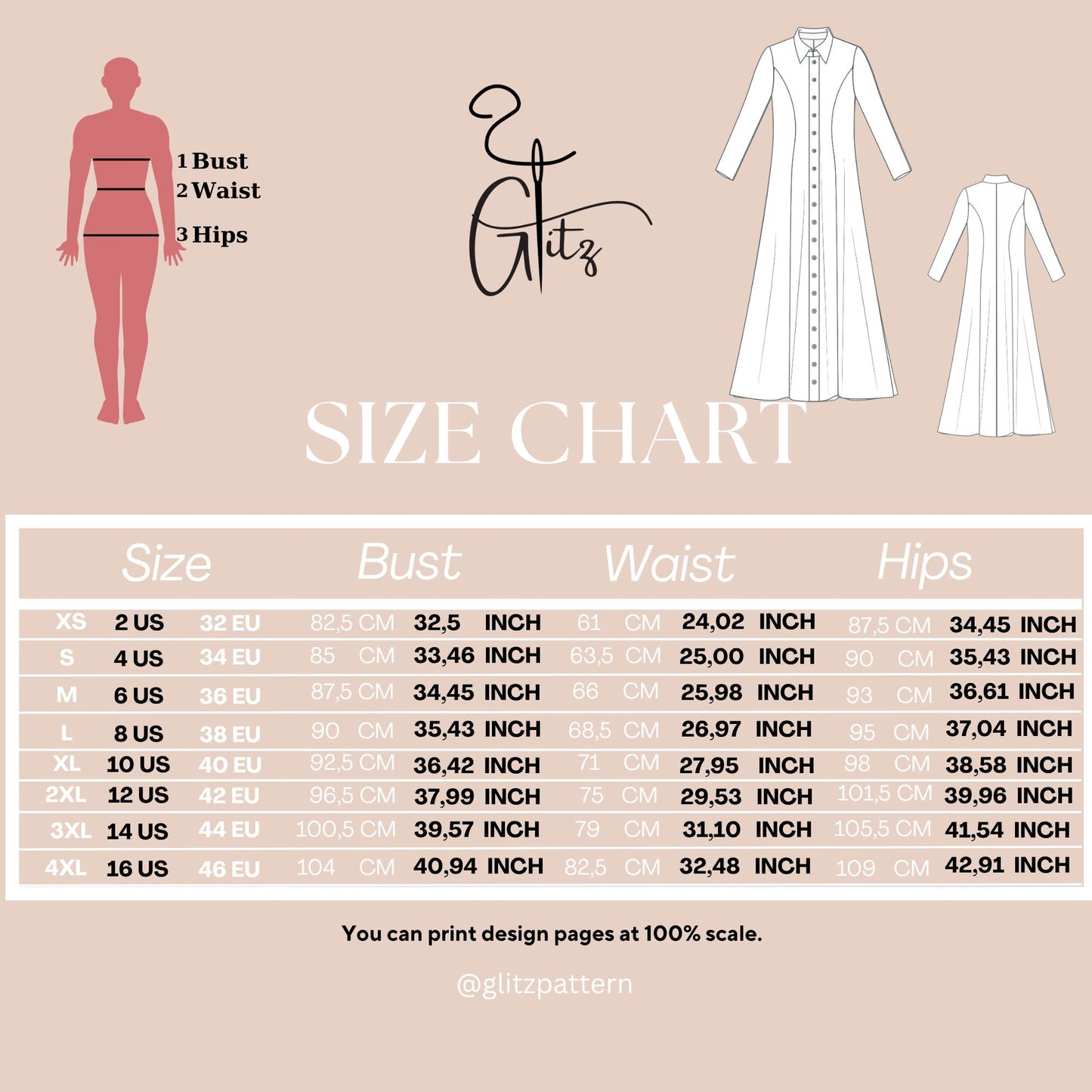 Modest Dress with Buttoned Sewing Pattern Muslim Hijab Abaya Pattern Robe Kaftan