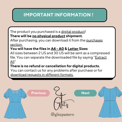 Azure Puff Sleeve Mini Selkie Dress Sewing Pattern