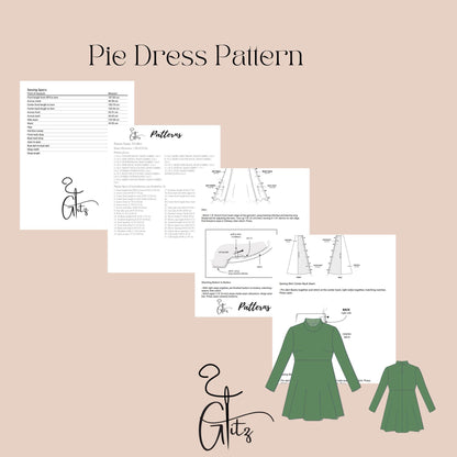 A Line Mini Dress with Long Sleeve and High Neckline Sewing Pattern PDF