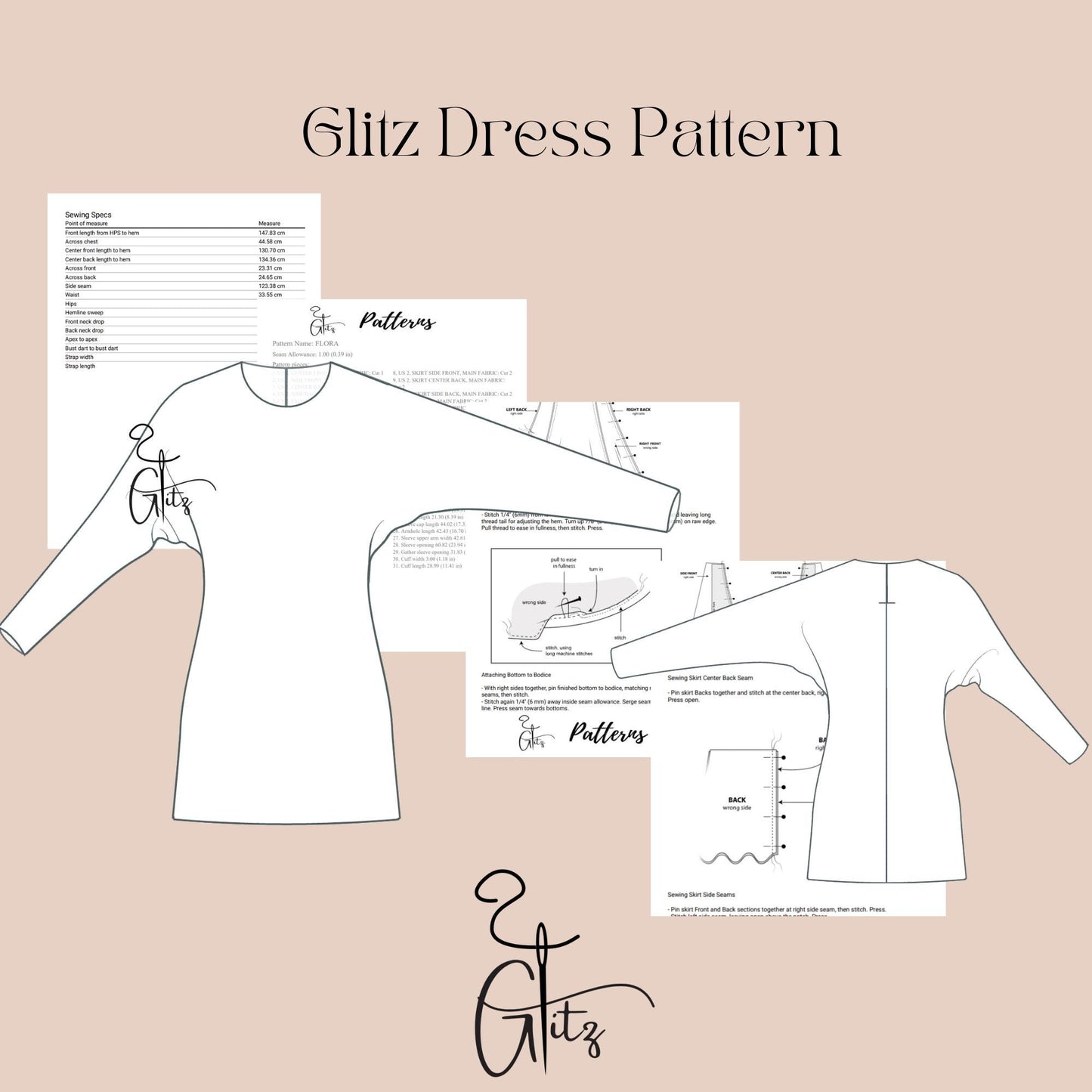 Mini Dress Sewing Pattern Kimono Dress Pattern Easy Sewing Pattern