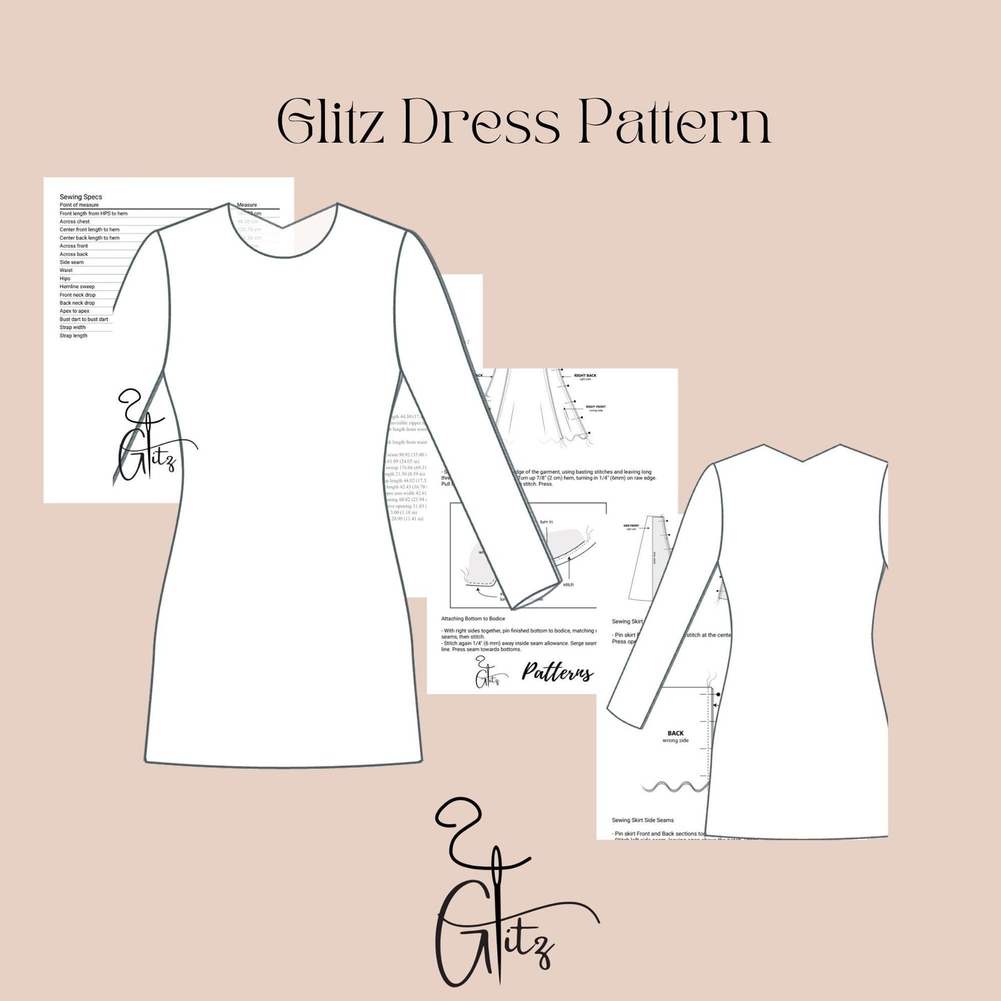 Mini Bodycon Dress Sewing Pattern Mini A Line Strechy Dress Easy sewing pattern