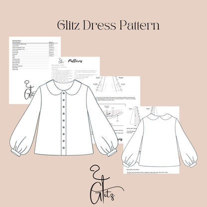 Girls Puff Sleeve Blouse Sewing Pattern Peter Pan Collar Shirt with Button  Cotton Blouse Pattern Kids Blouse Pattern